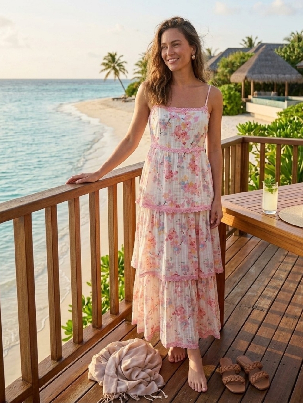 Caroline Constas | Tiered Ruffle Maxi Dress